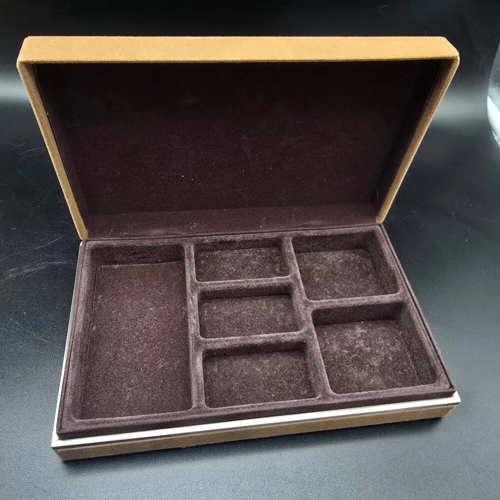 Vintage Avon Brown Velvet Jewelry Box Men's Valet Storage Box